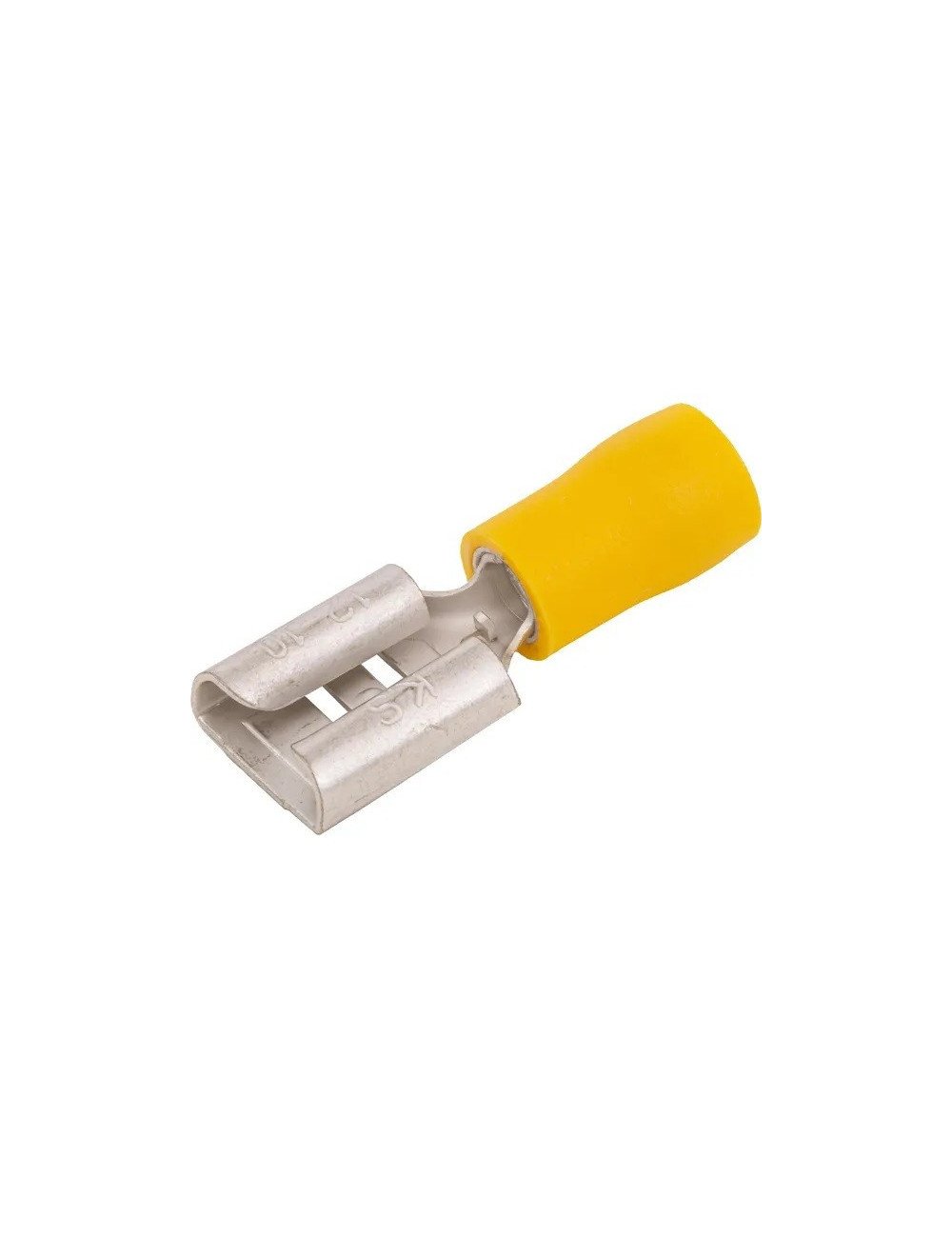 Conector cablu mama 4-6mm galben cu fixarea cablului prin sertizare