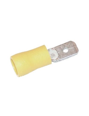 Conector cablu tata 4-6mm galben cu fixarea cablului prin sertizare