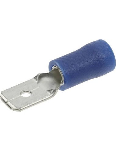 Conector cablu tata 1.5-2.5mm albastru cu fixarea cablului prin sertizare