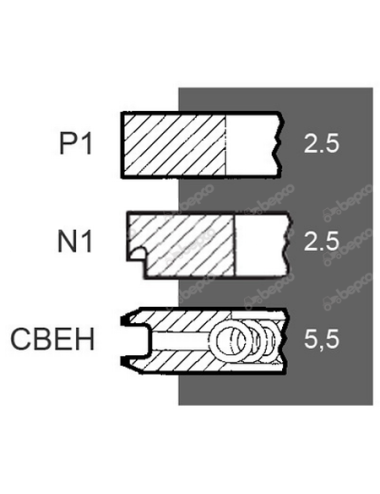 Set segmenti Goetze 1900708 100mm pentru Fiat