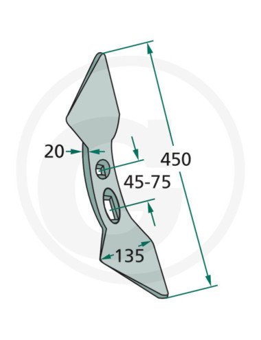 Dalta combinator / cultivator 450mm 45-75mm