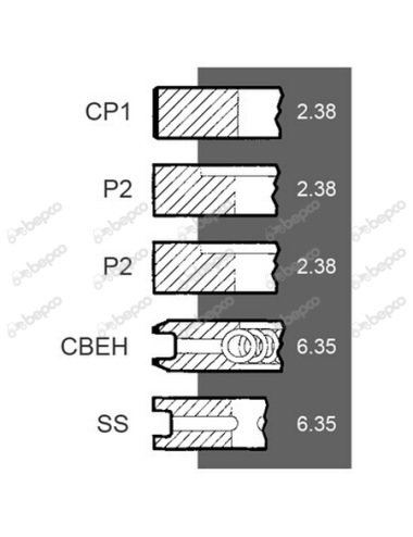 Set segmenti Goetze 08-107200-00 pentru Eicher Landini Massey Ferguson