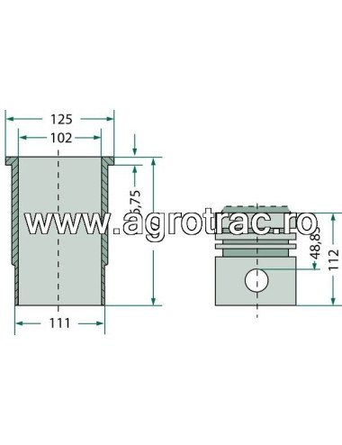 Set piston KS AR90550 pentru John Deere