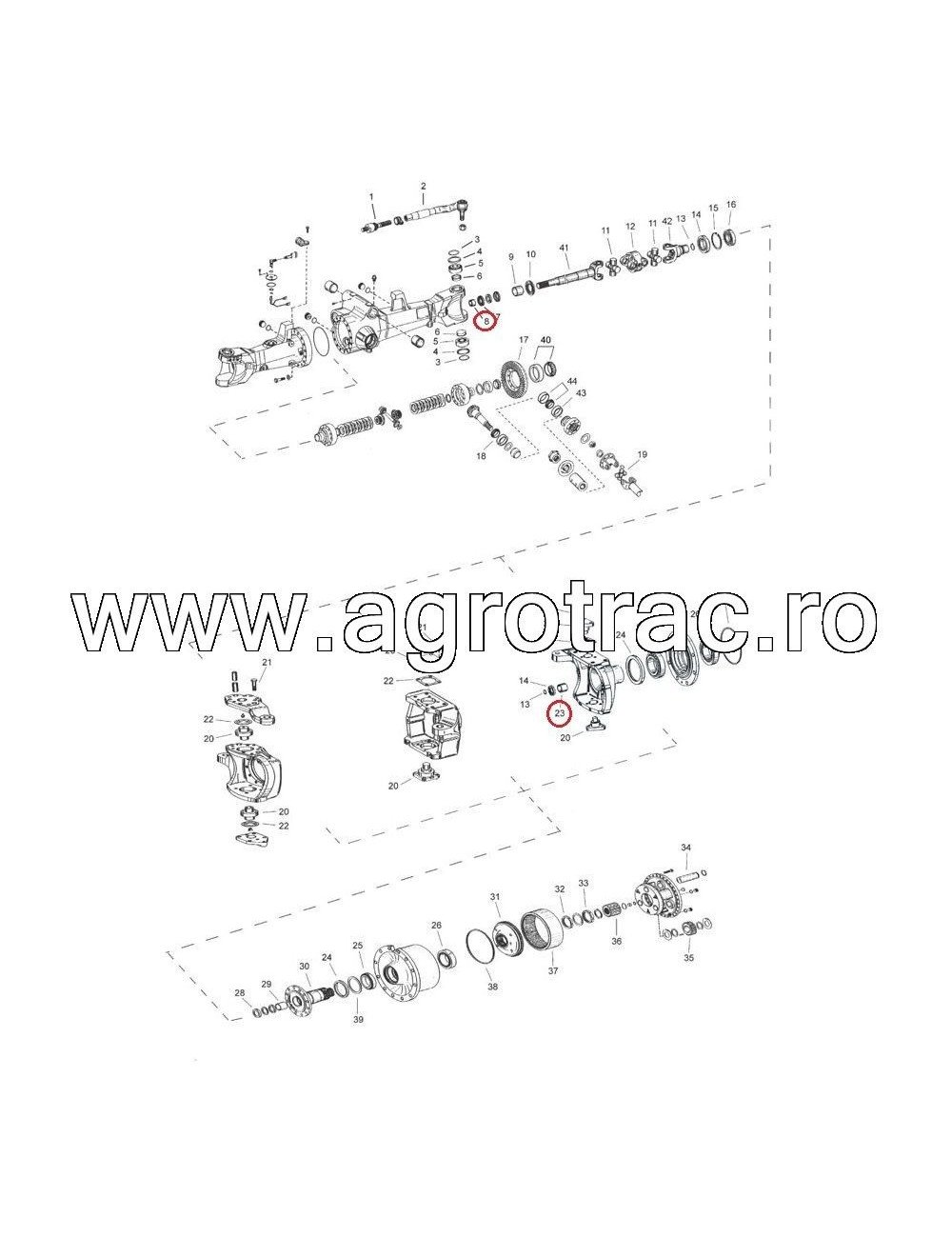 Bucsa 0750101016 pentru punte fata ZF APL1551 APL1552