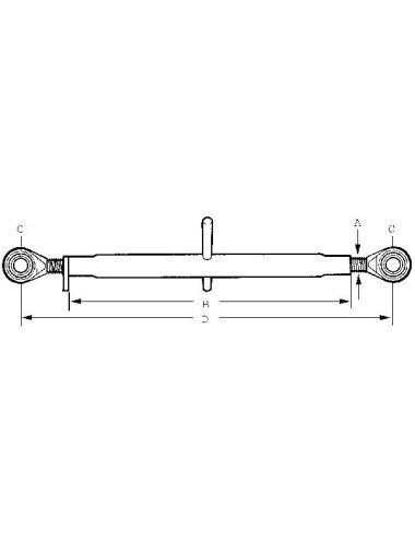 Tirant central AL67290 pentru John Deere 540-780mm Cat. 1/2