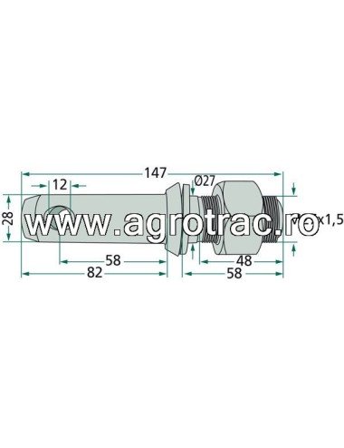 Bolt tirant cat. 2 Agrotrac – piese pentru pluguri