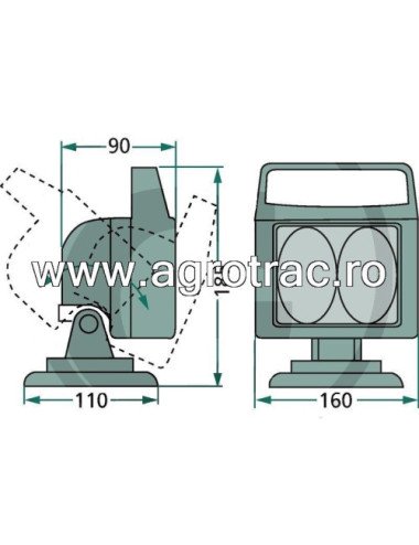 Far proiector cu prindere magnetica si alimentare de la priza de 12v