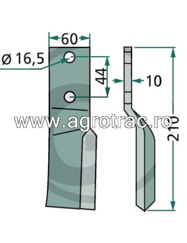 Cutit freza B200V-50175 stanga sau dreapta