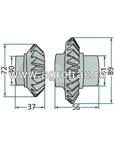 Set pinioane conice  06563484 + 06228344 pentru cositoare Deutz-Fahr