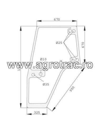 Usa sticla 1-34-621-090 stanga pentru Case IH New Holland Steyr