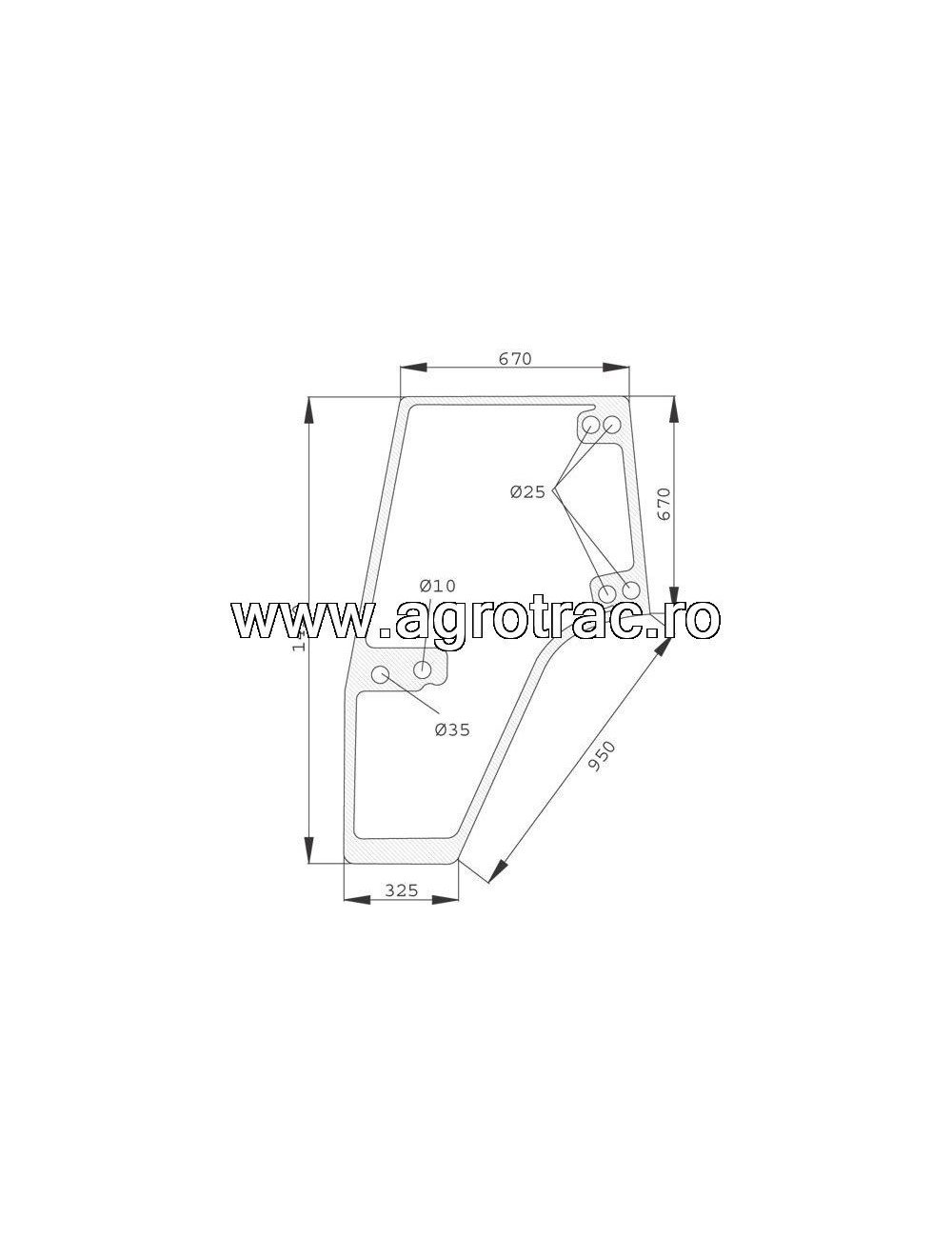 Usa sticla 1-34-621-090 stanga pentru Case IH New Holland Steyr