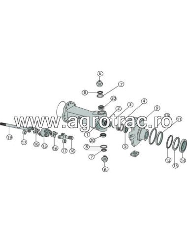 Pivot 385300020520 stanga pentru punte fata Fendt