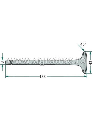 Supapa admisie 04159136 pentru motor Deutz