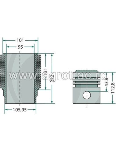 Set piston 7701454416 pentru motor MWM D325