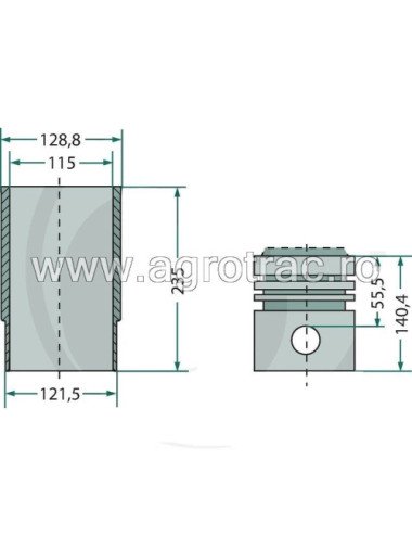 Set piston 1901492+4850230 pentru Fiat motor Iveco