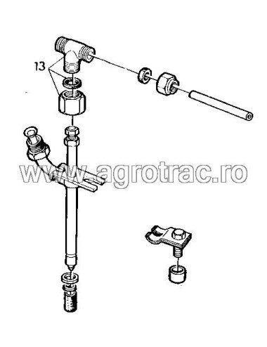 Mufa T injector AR85618 pentru John Deere