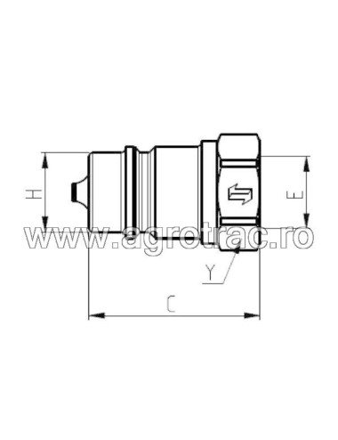 Cupla rapida Faster NV1212SAEM M 3/4" UNF pentru furtun hidraulic