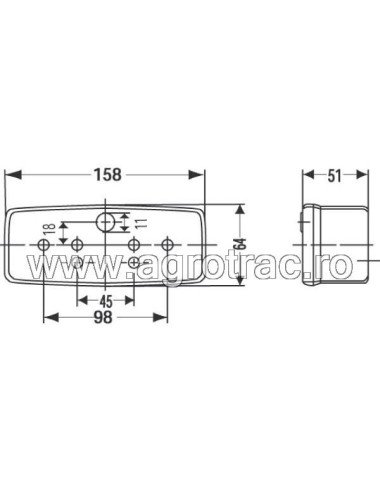 Tripla stanga Hella 2SD003184031 pentru John Deere Kubota