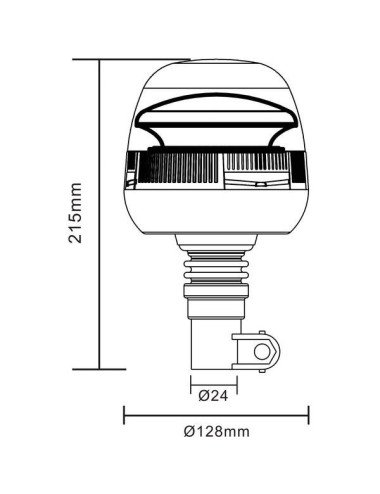 Girofar LED 12V/24V LA20020 cu montaj pe țeavă, flexibil