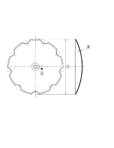 Taler grapa cu disc dintat 610x6mm patratul interior de 37x37-41x41mm