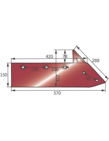 Cutit plug 031189RM dreapta 14" pentru Naud