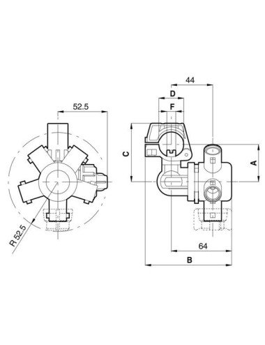 Corp duza Arag 4064247 triplu QJ 3 1/2" 10