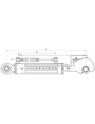 Tirant central hidraulic cat. 2 620-920mm