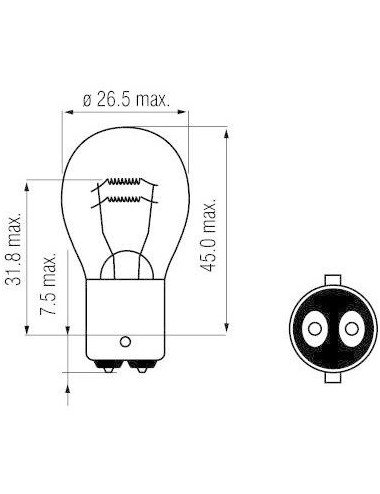 Bec dublu filament 24V 21/5W BAY15D