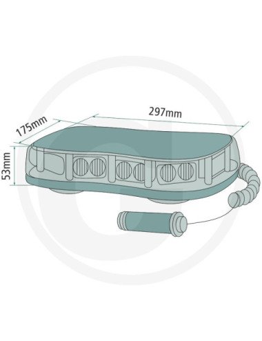 Lampa avertizare LED spate 12-24V la priza