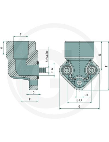 Cupla / flansa WP-3-LK40-G034 pentru pompa hidraulica