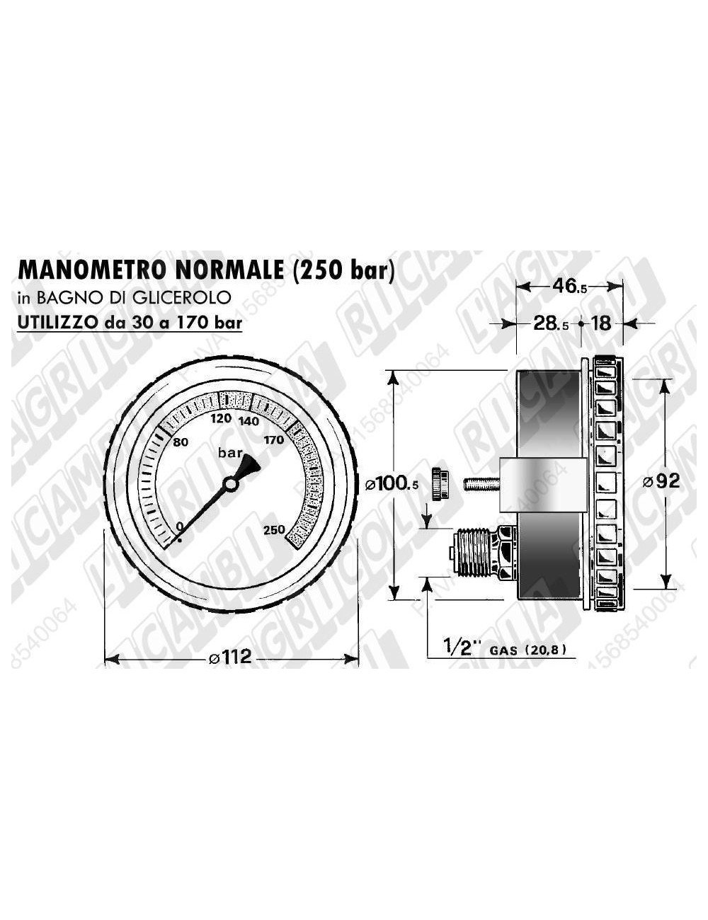 Manometru 66.310 0-250bar pentru presa cilindrice Manometru 66.310 0-250bar pentru presa cilindrice