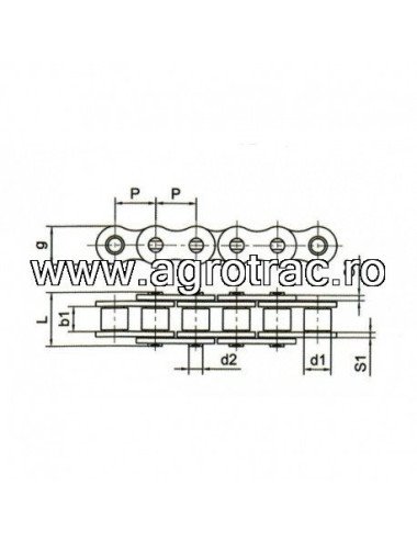 Lant cu role 12B-1H 5 metri