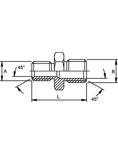 Niplu reductie hidraulica 1/2-1/4 BSP M-M