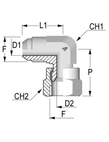 Cot hidraulic 1/2 JIC F-M