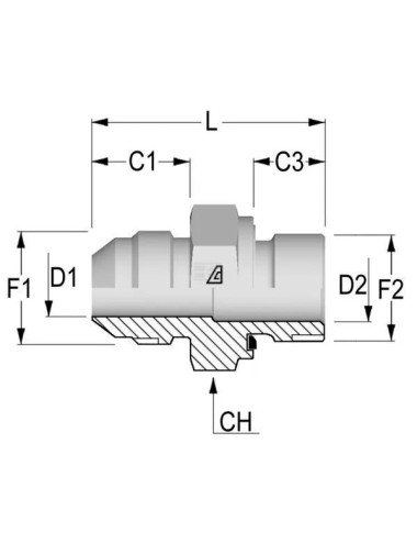 Niplu reductie hidraulica 9/16JIC-M16x1.5 M-M