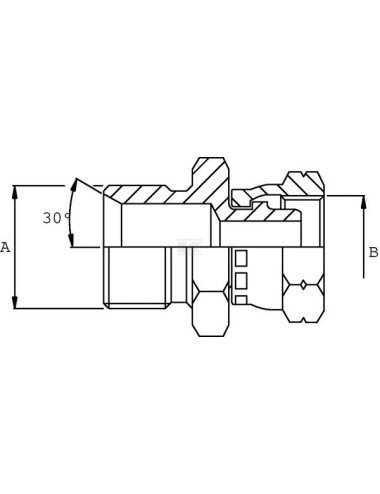 Niplu reductie hidraulica 3/8BSP-M18x1.5 M-F