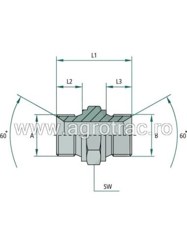 Niplu reductie hidraulica M18x1.5-M18x1.5 X-GV 12 L