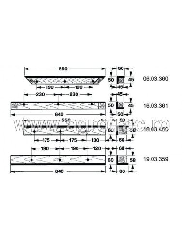 Set sina lemn 58.243-S pentru Gallignani 6100