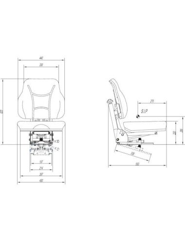 Scaun universal pentru tractor cu invelitoare din PVC (piele ecologica)