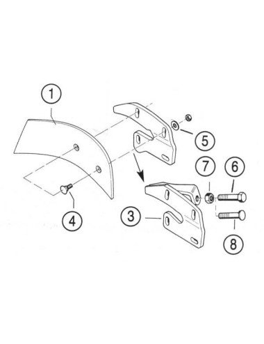 Suport aripioara plug 4575205 stanga pentru Lemken