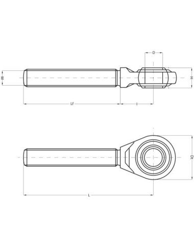 Fus filetat tirant central CBM Cat.2 M27x3L-165mm