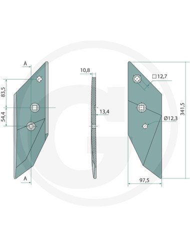 Dalta plug 3364050 dreapta pentru Lemken