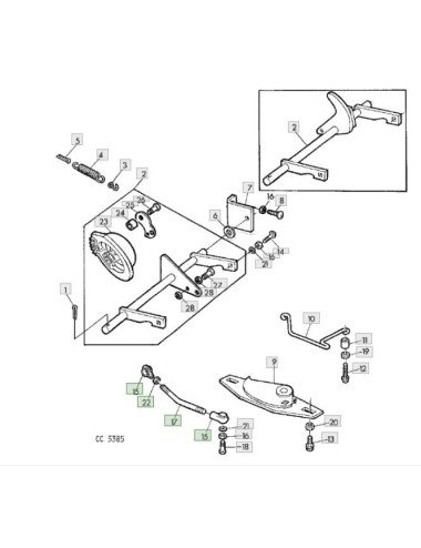 Tija reglabila E57313 pentru retinatori balotiera John Deere