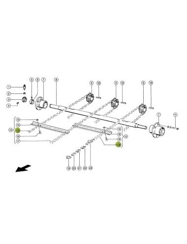 Lant racleti 520196.0 pentru Claas 106zale lateral, 4.11m