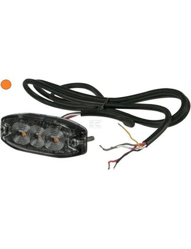 Lampă avertizare cu 3 LED-uri, portocalie, pentru remorcă