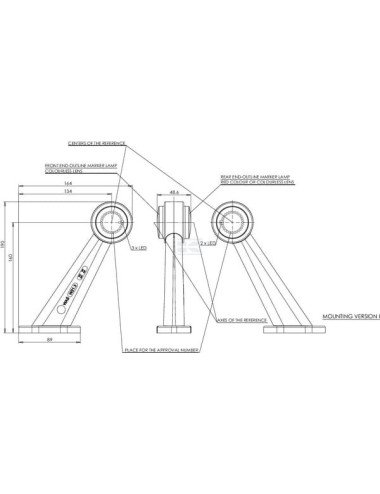 Lampă gabarit LED dreapta LA30005 pentru remorcă