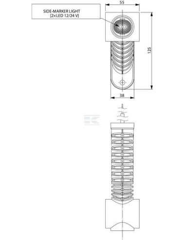 Lampă gabarit LED dreapta LA30019 pentru remorcă