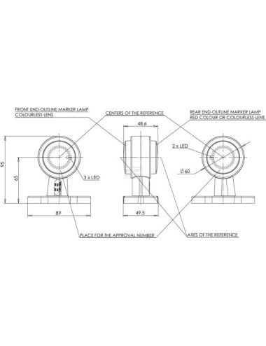 Lampă gabarit LED dreapta sau stânga LA30009 pentru remorcă
