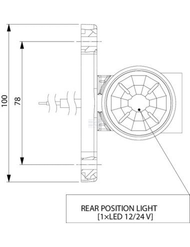 Lampă gabarit LED dreapta sau stânga LA30014 pentru remorcă