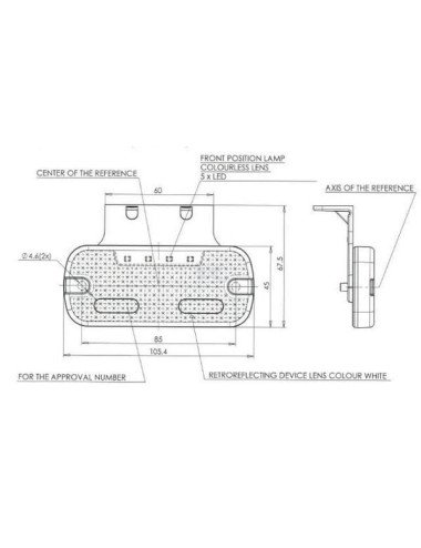 Lampă gabarit LED dreapta sau stânga LA30102 pentru remorcă